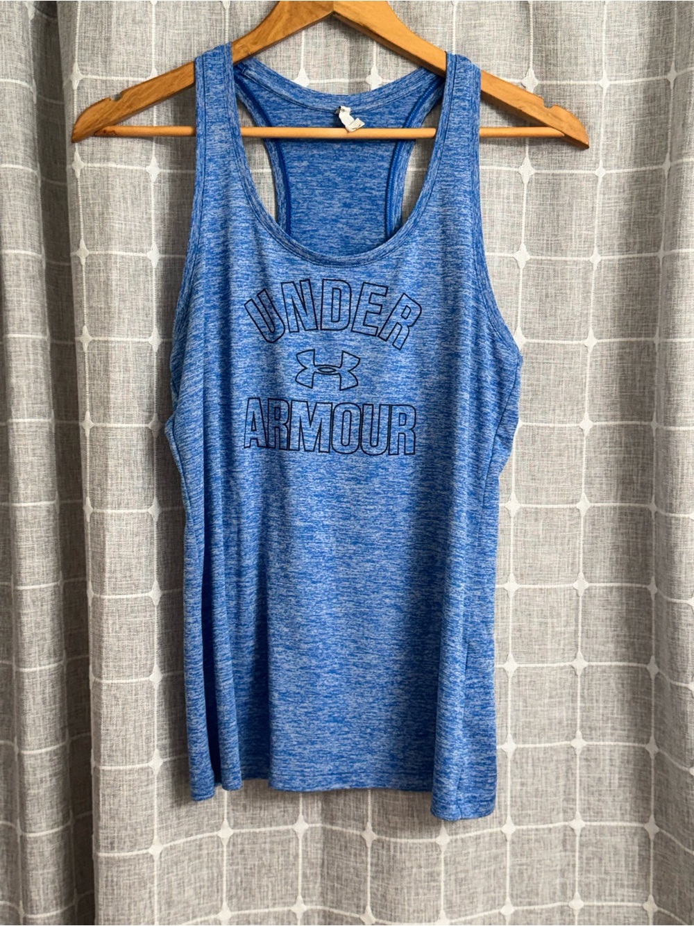 EUC flawless Under Armour Blue Racerback Heat Gear Athletic Tank Top